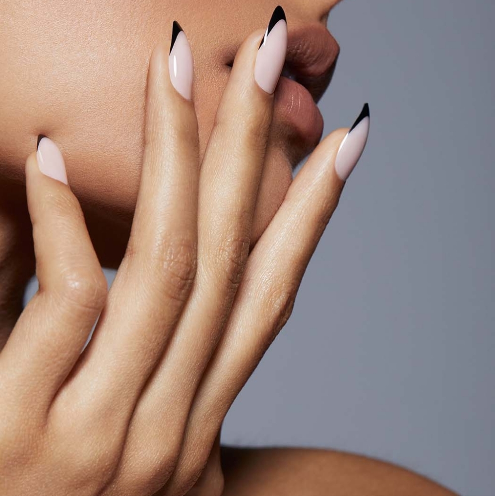 Static Nails Reusable Pop-On Manicures in Black French Almond